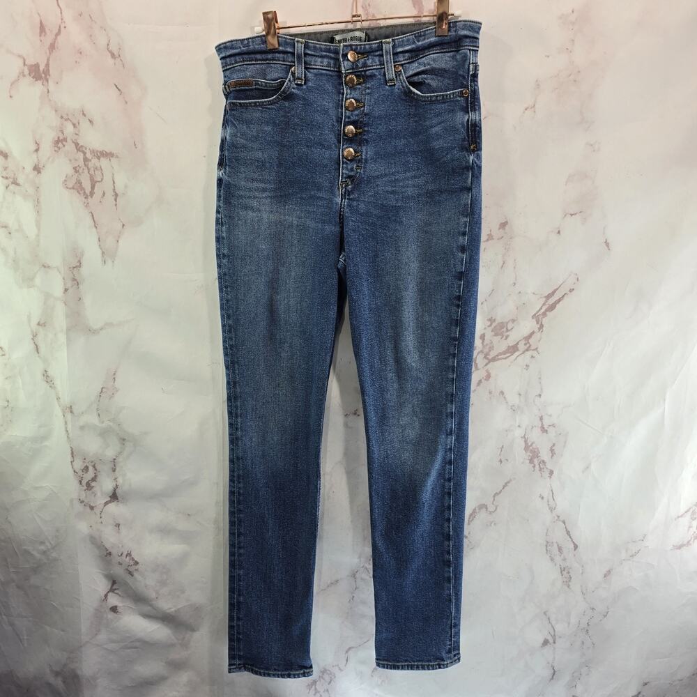 Smith & Rogue Jeans Womens 31x30 Exposed Button Fly High Rise Skinny Tapered 73